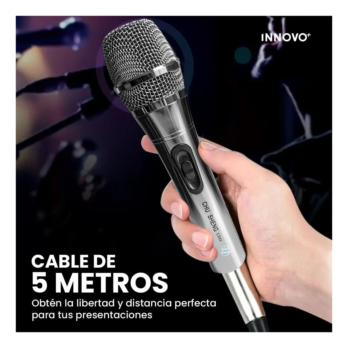 Micrófono Karaoke Profesional Metálico De Cable img #2