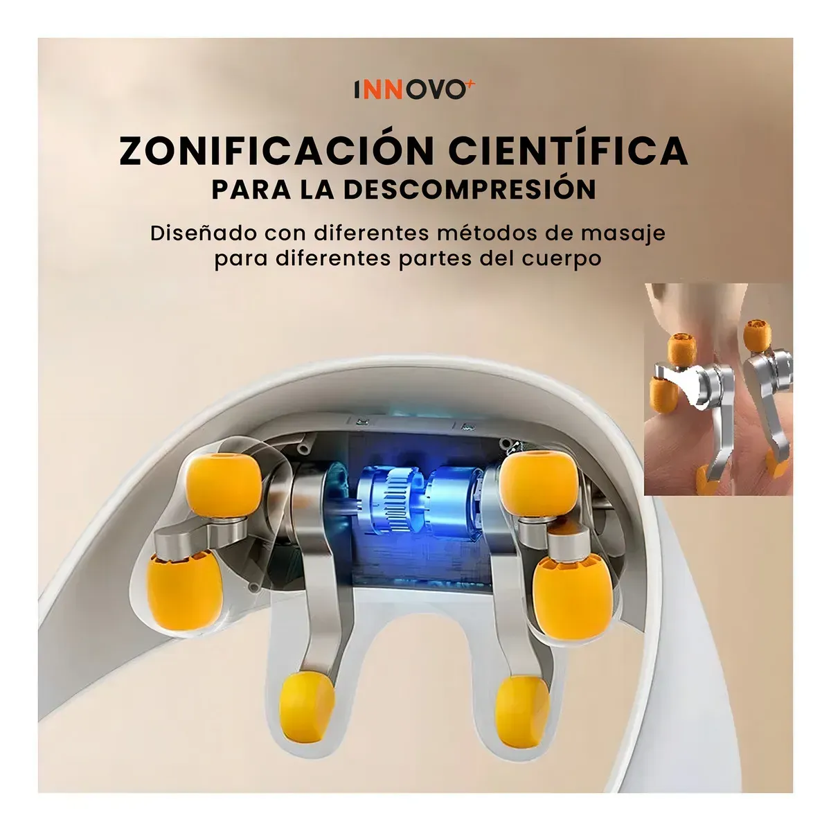 Masajeador De Cuello Antiestres Recargable Alto Confort Con Calefacción Para Cuello Espalda img #5