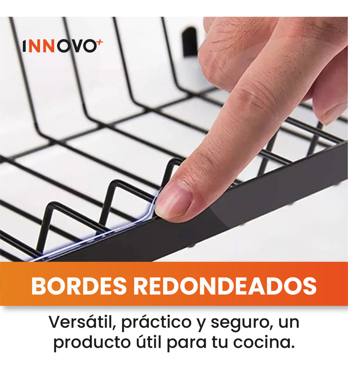 Platero Organizador De Cocina Metalico 2 Niveles Armable Innovo Home Negro img #6
