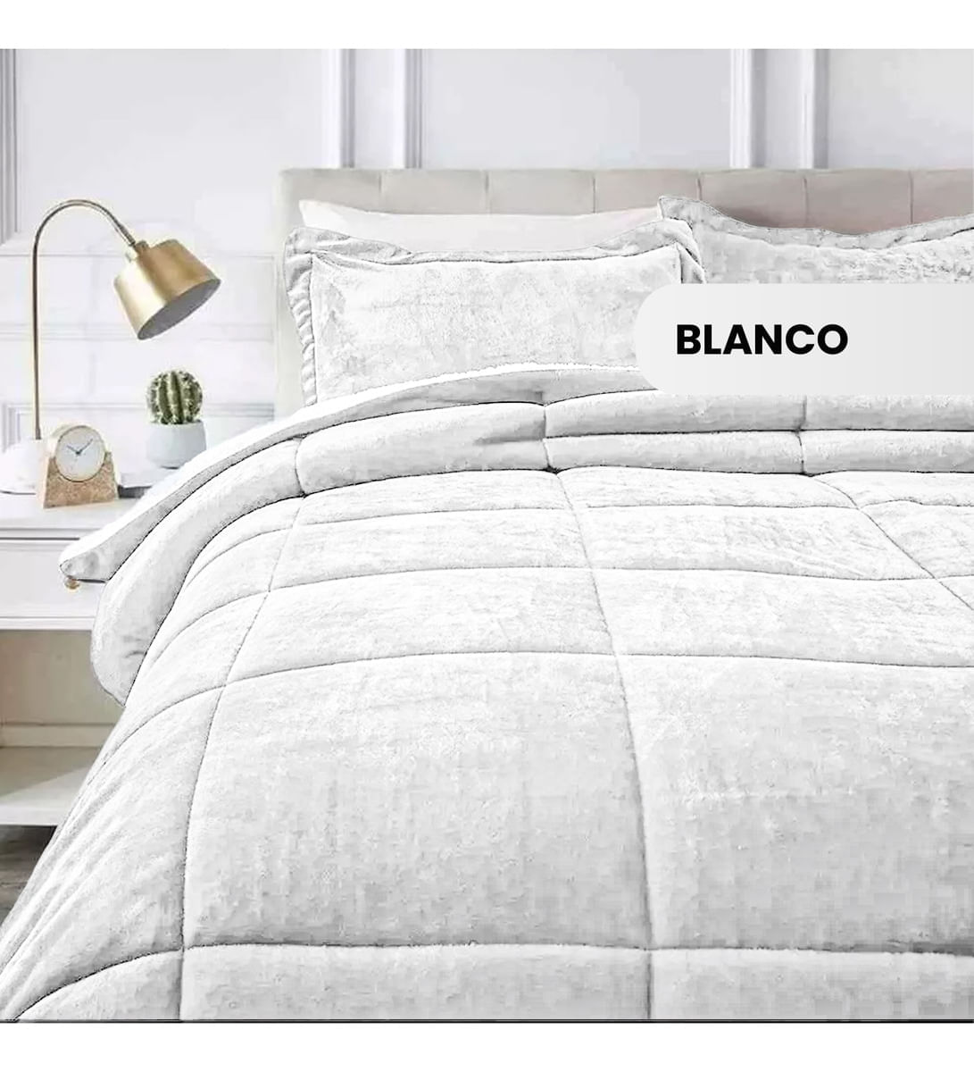 Cubrelecho Plumón Térmico Doble Cara Con Funda De Almohadas Para Cama Doble Inn Home img #1