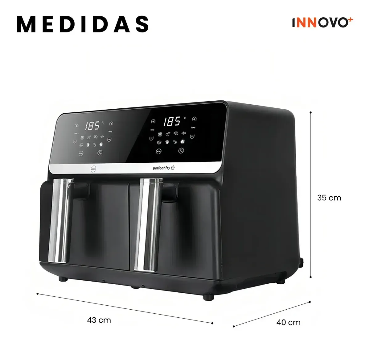 Freidora De Aire Nobelsound Air Fryer Doble Bandeja Con Accesorios Y Moldes 9 Litros img #5