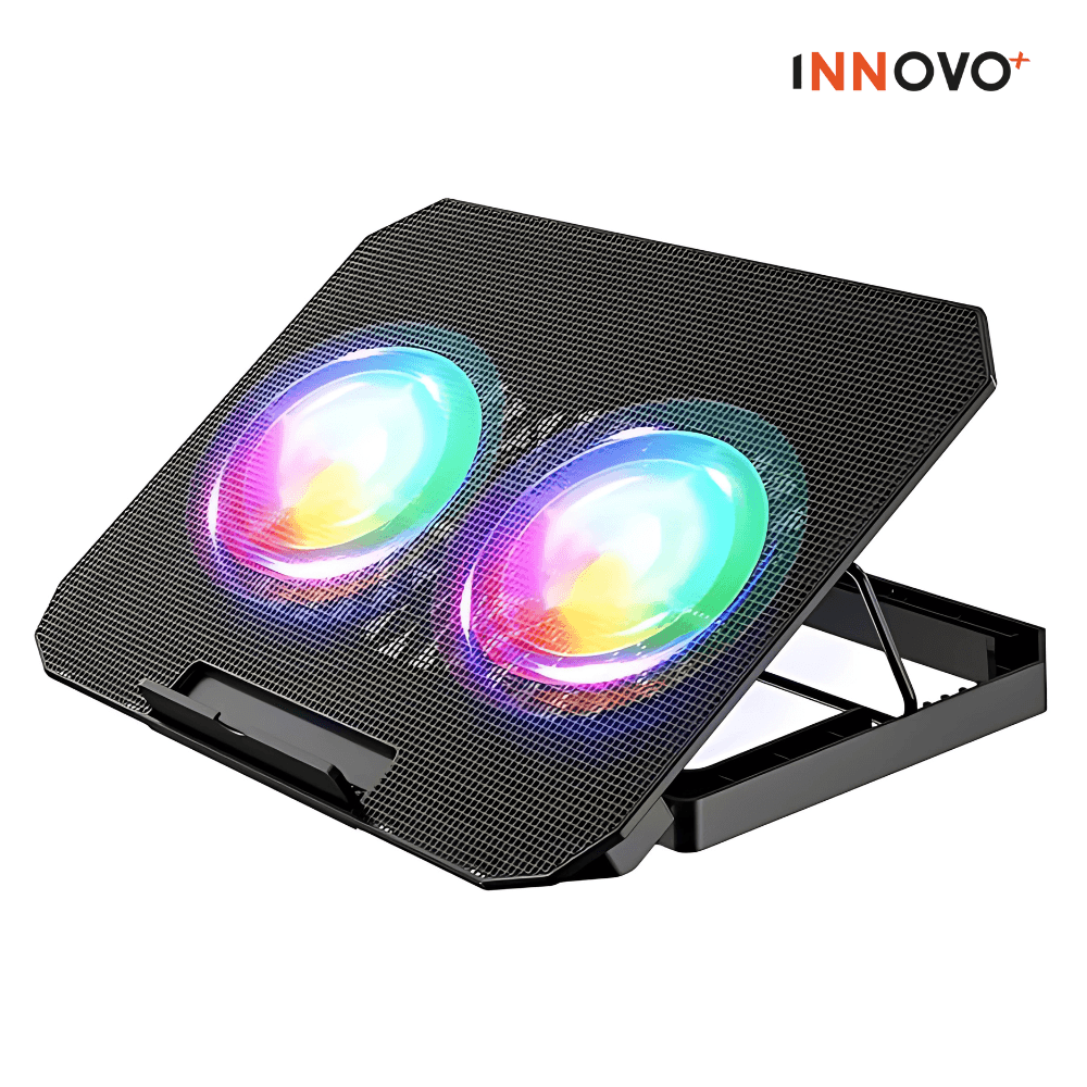 Base Refrigerante Doble Ventilador Soporte Para Computador Laptop Hasta 18'' Ajustable img #1