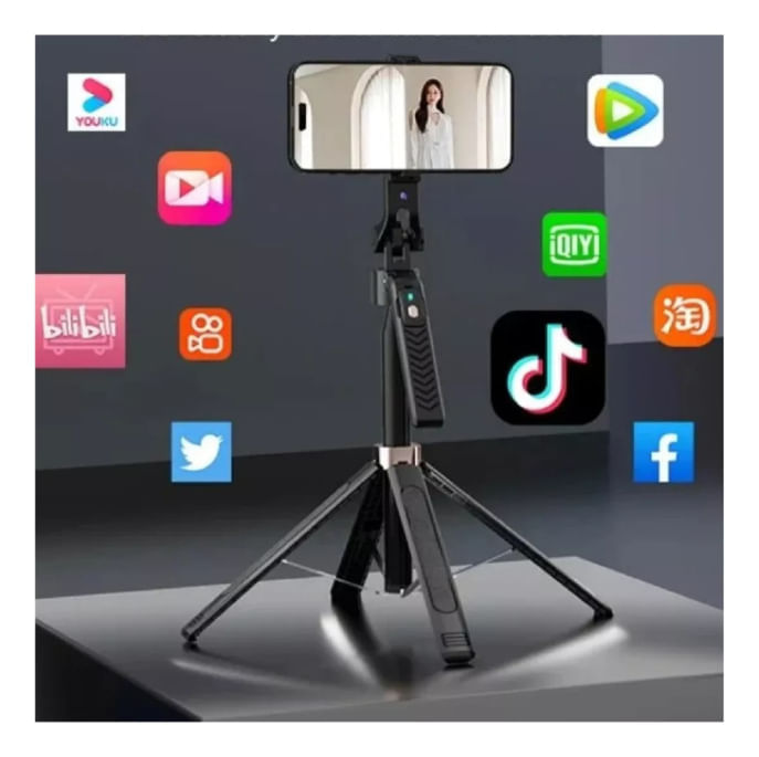 Palo Selfie Seguimiento Facial Trípode Todo En 1 Selfie Con Ia Bluetooth Con Panel De Luz Rgb img #4