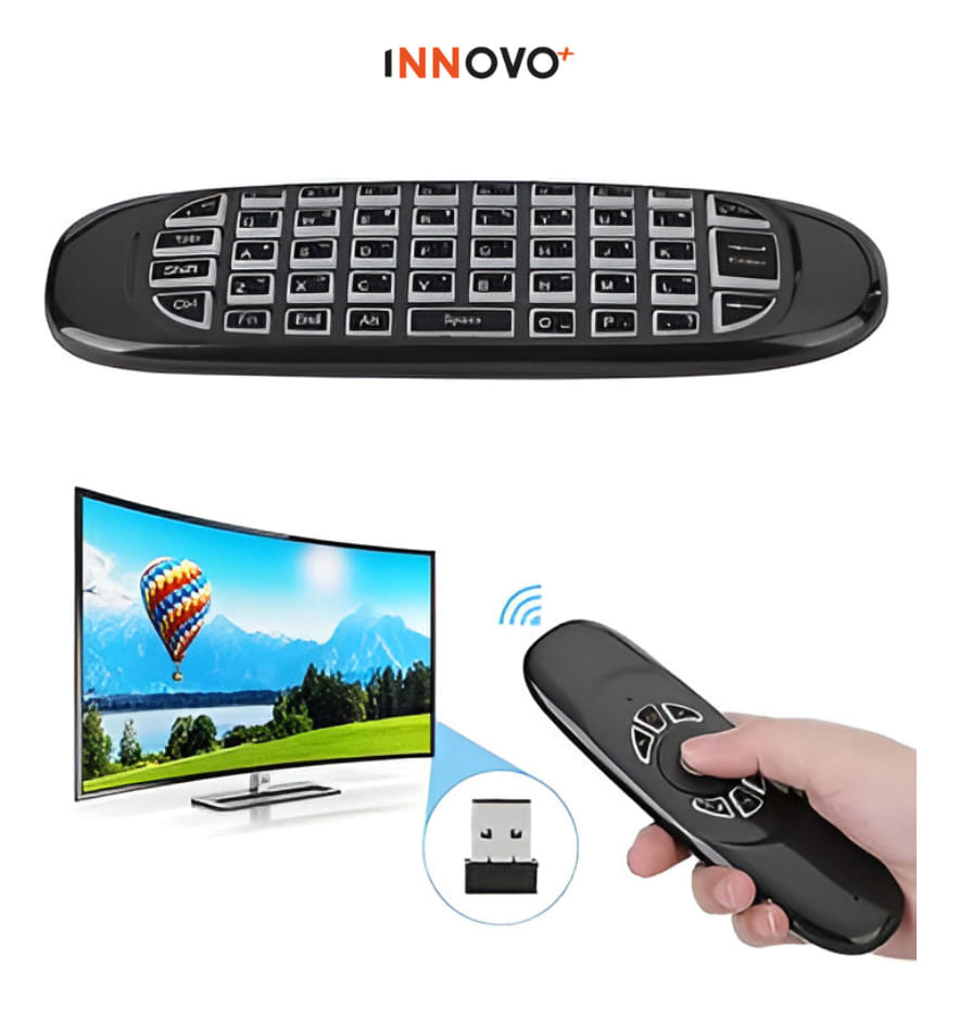 Control Remoto Para Smart Tv Teclado Inalámbrico Receptor Usb Air Mouse Innovo Tech img #4
