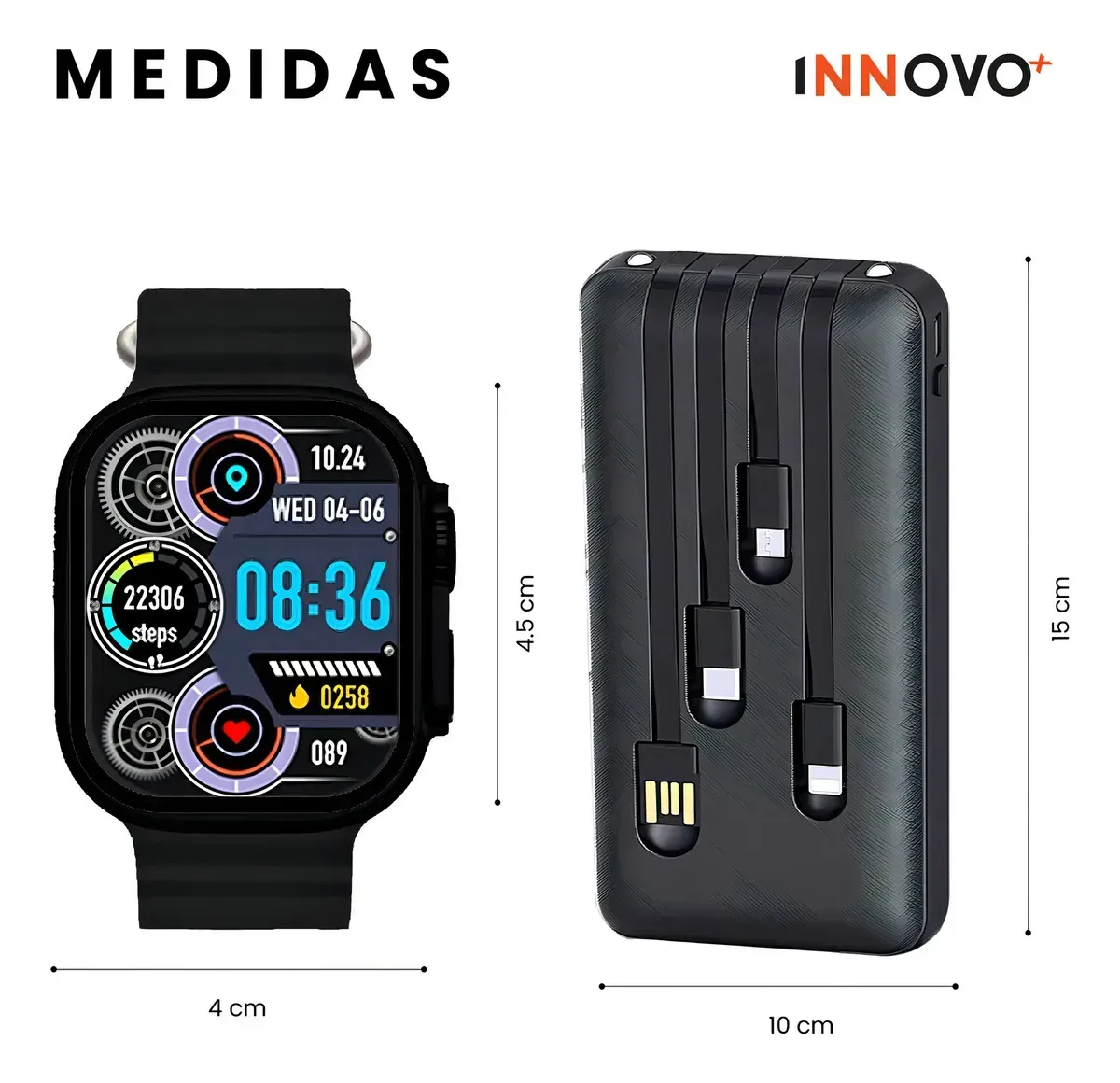 Smartwatch Deportivo Con 7 Pulsos Contesta Llamadas Con Bateria Portatil Para Celular img #4