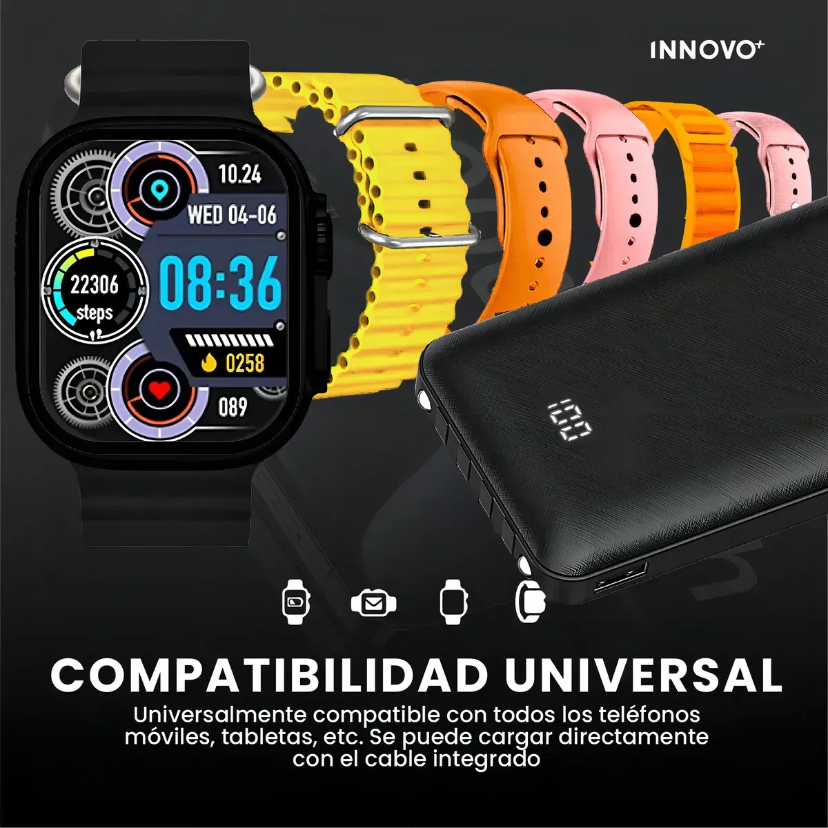 Smartwatch Deportivo Con 7 Pulsos Contesta Llamadas Con Bateria Portatil Para Celular img #7
