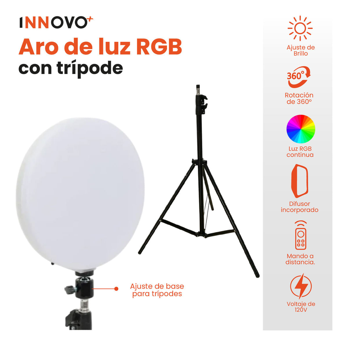 Panel Iluminación Pro Creación De Contenido Rgb Ajustable Trípode 2 Metros img #3