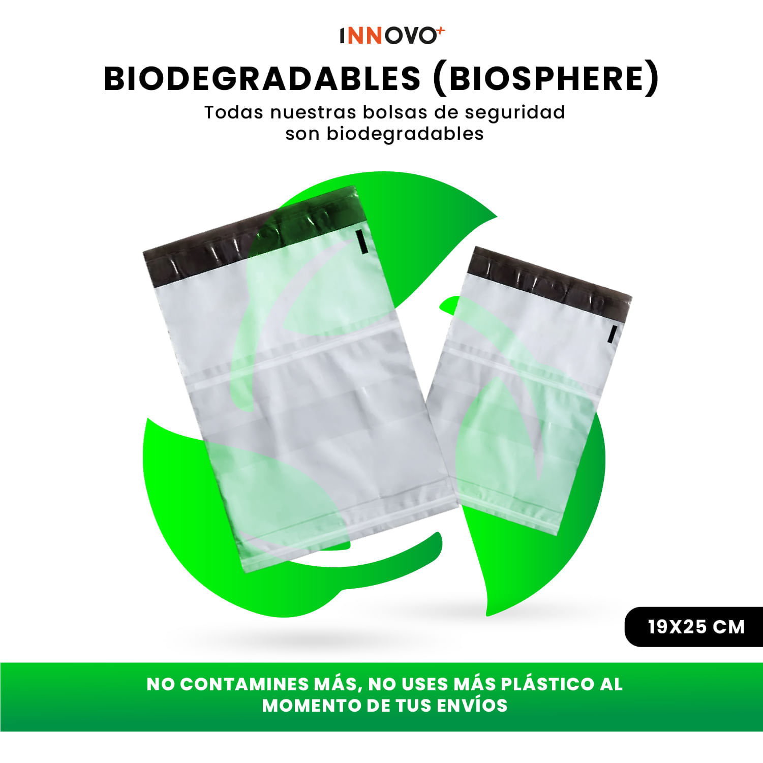 Bolsas De Seguridad Porta Guía Para Mensajería 19 X 25 Ecommerce Biodegradable img #5