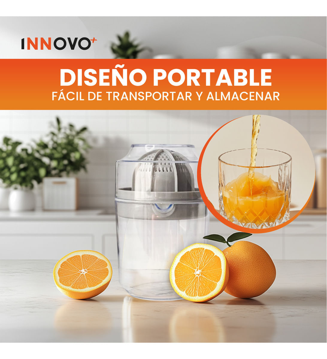 Exprimidor De Naranjas Manual Para Jugos Cítricos Innovo Home img #2