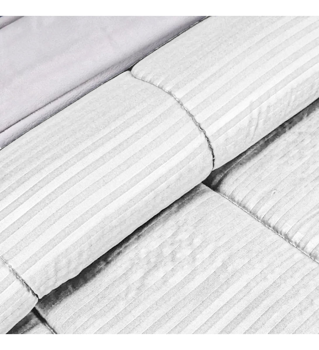 Edredon Cubrelecho Premium Cama Doble Con Fundas Para Almohada Blanco img #3