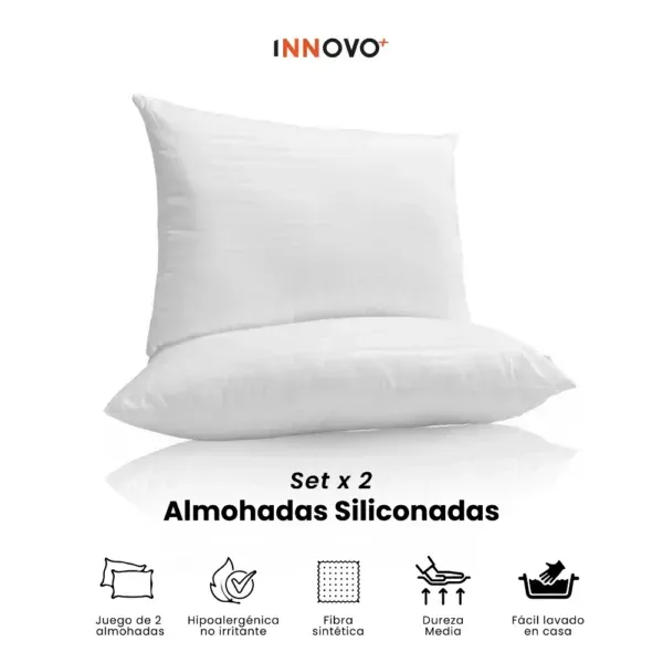 Combo Cubrelecho Térmico Ovejero Doble Funda Azul Oscuro + 2 Almohadas Confort Siliconada img #7