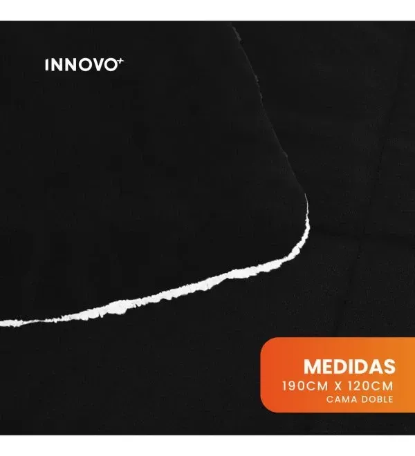 Combo Cubrelecho Térmico Ovejero Doble Funda Azul Oscuro + 2 Almohadas Confort Siliconada img #5