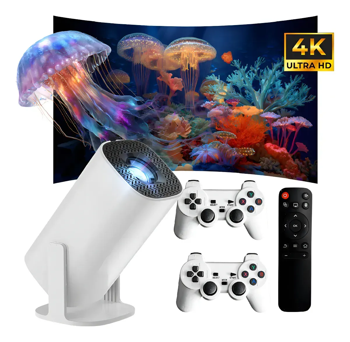 Proyector Smart P30 Max Pro 4k Android 11 Wifi 5g + 2 Controles Proyección 200 Pulgadas Innovo img #1