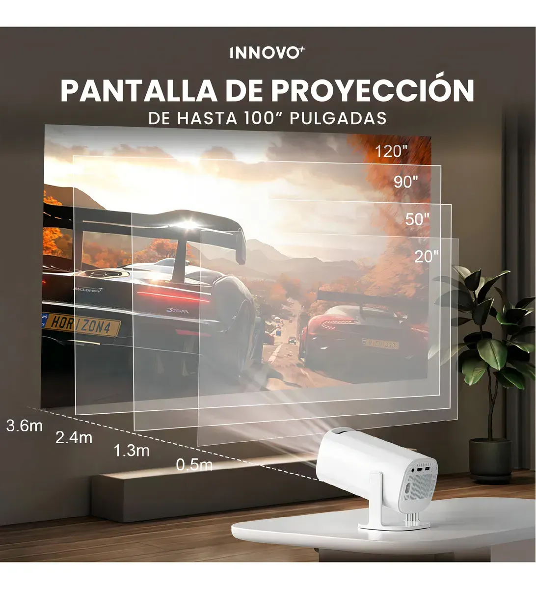 Proyector Smart P30 Max Pro 4k Android 11 Wifi 5g + 2 Controles Proyección 200 Pulgadas Innovo img #6
