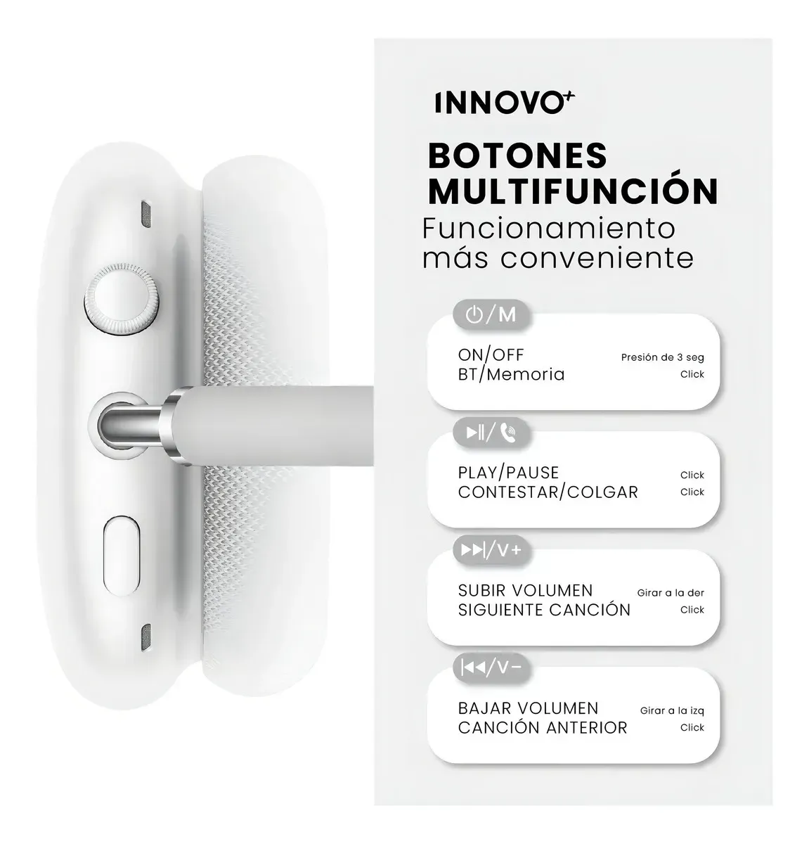 Diadema Audifonos Deportivos Cómodos Max Sound Gama Media Bluetooth Blanco Con Estuche img #5
