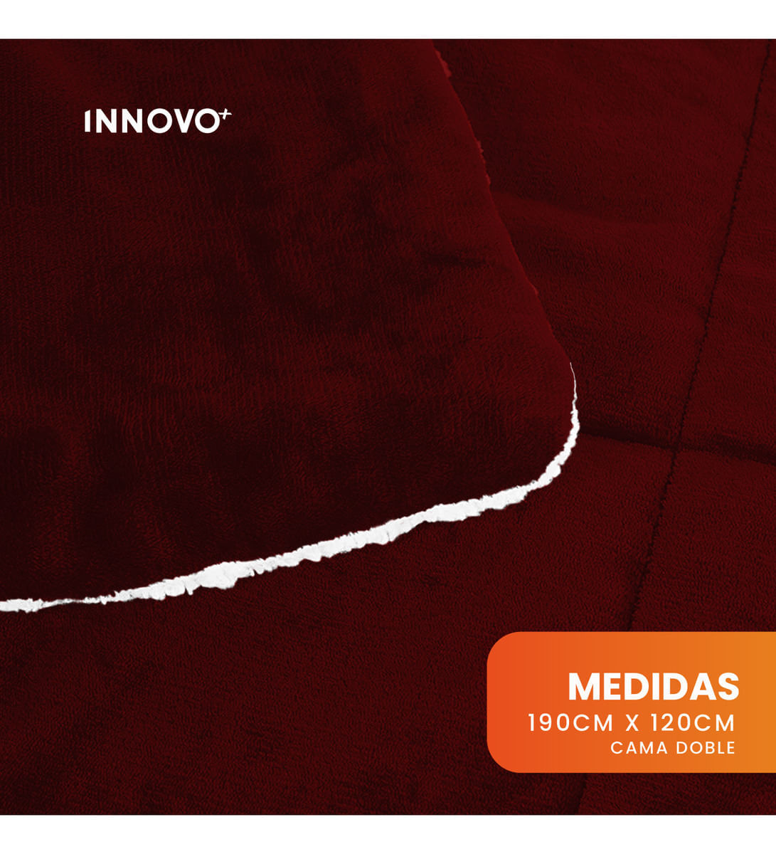 Cubrelecho Térmico Doble Funda Almohadas Cama Doble Inn Home Vinotinto img #6