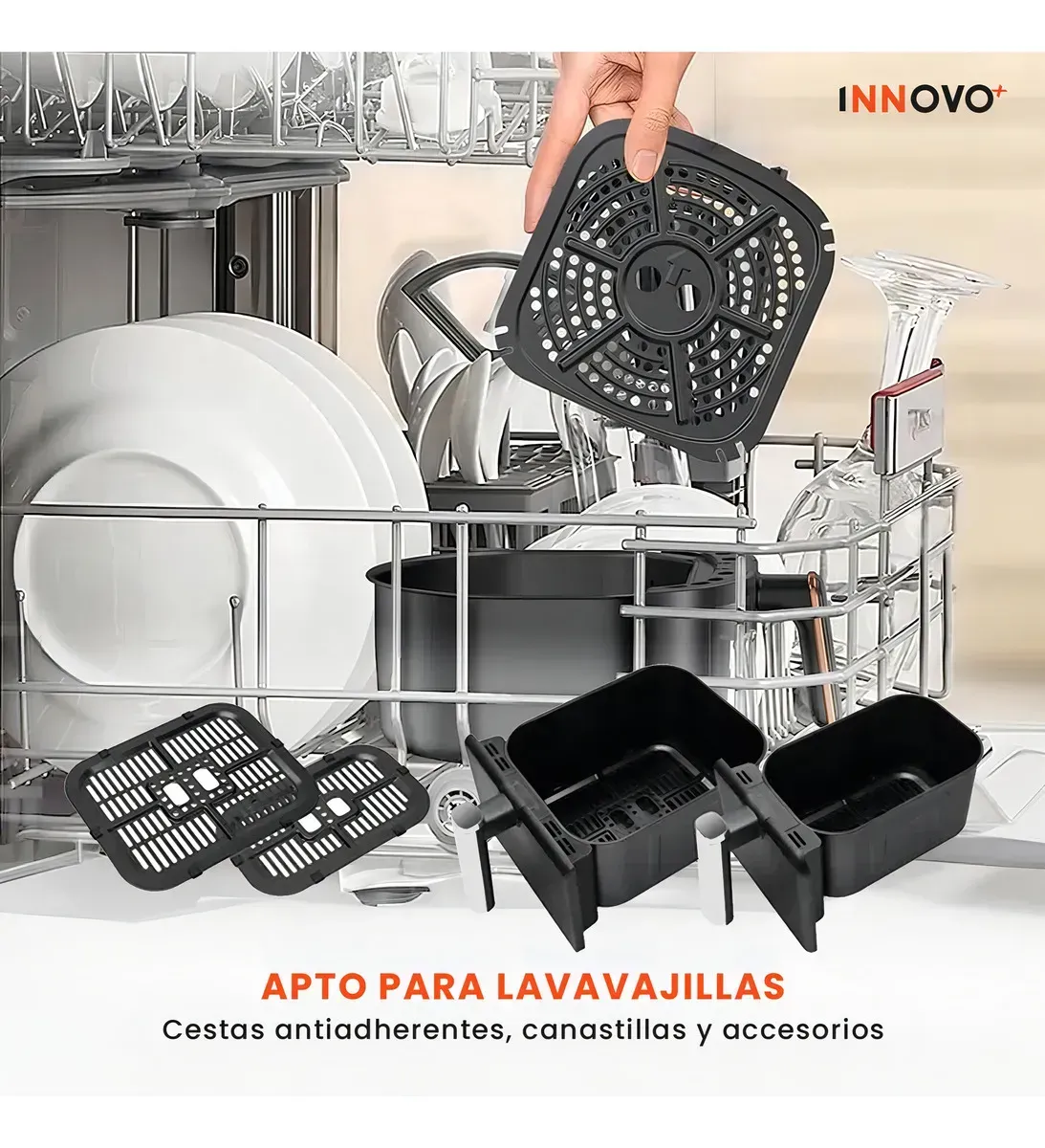 Air Fryer Freidora De Aire 9 Litros Doble Bandeja Digital Premium Nobelsound Inn Nb-2100 img #8
