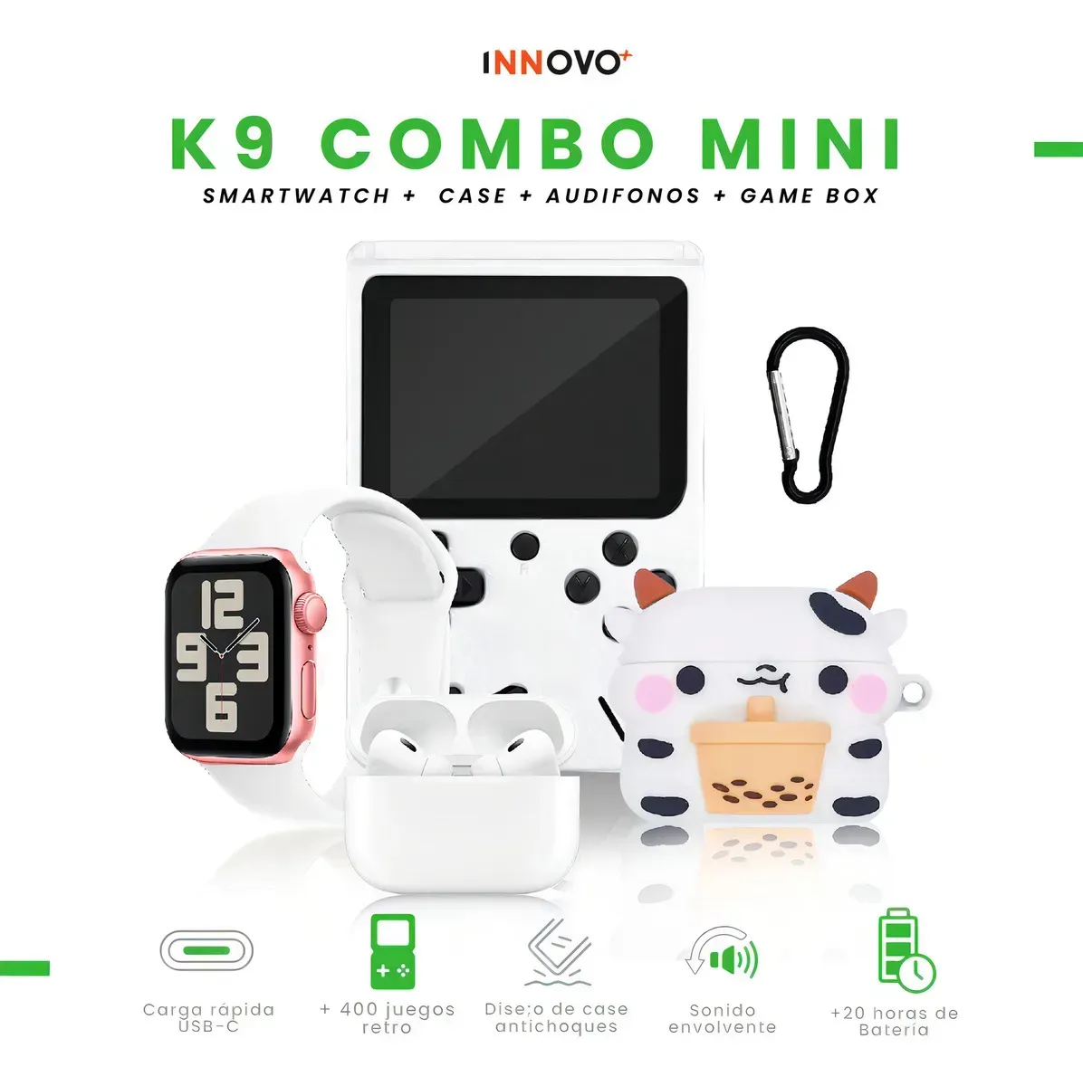 Smart Watch Deportivo Serie 8 Plus Con Audifonos Case Y Videojuegos K9 img #2