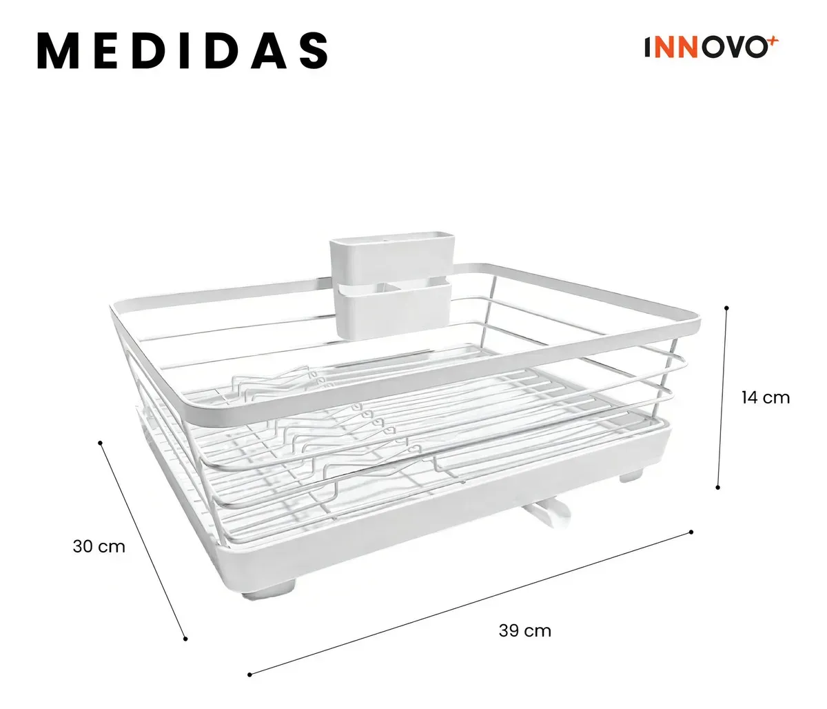 Platero Escurridor Organizador De Loza Con Desagüe Innovo Home img #5