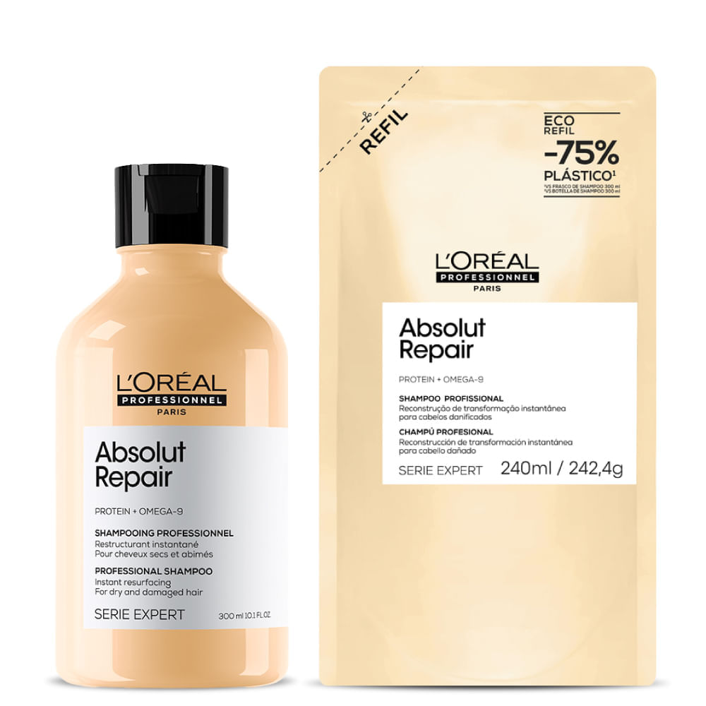 Kit Absolut Repair Reparación Infinita: Shampoo 300ml + Refillable Pouch 240ml - Loreal Professionnel img #1