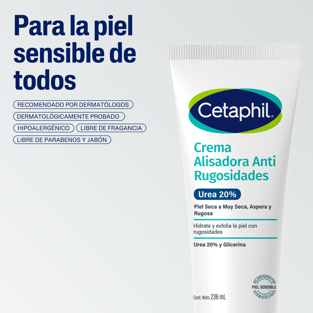UREA 20% Crema Hidratante Restauradora - Alisadora de Rugosidades - Cetaphil 236 ml img #5