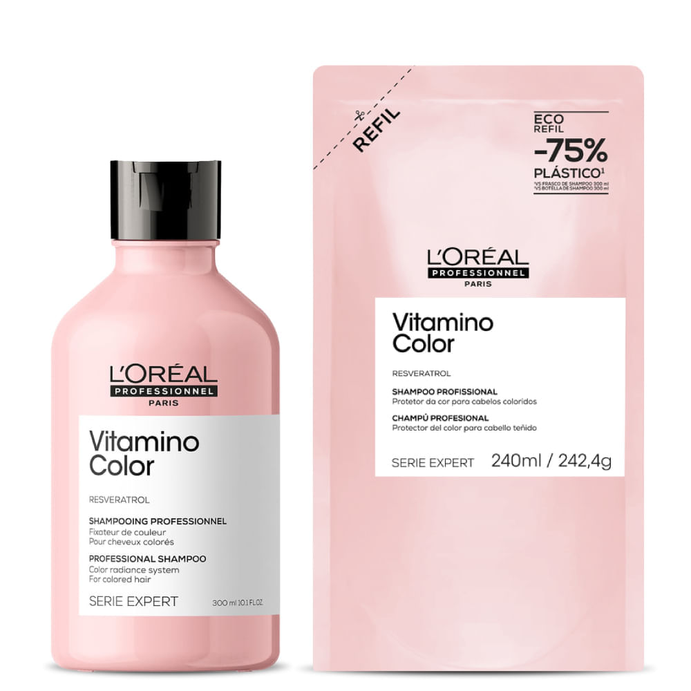 Kit Vitamino Color Dúo Color Infinito: Shampoo 300ml + Refillable Pouch 240ml - Loreal Professionnel img #1