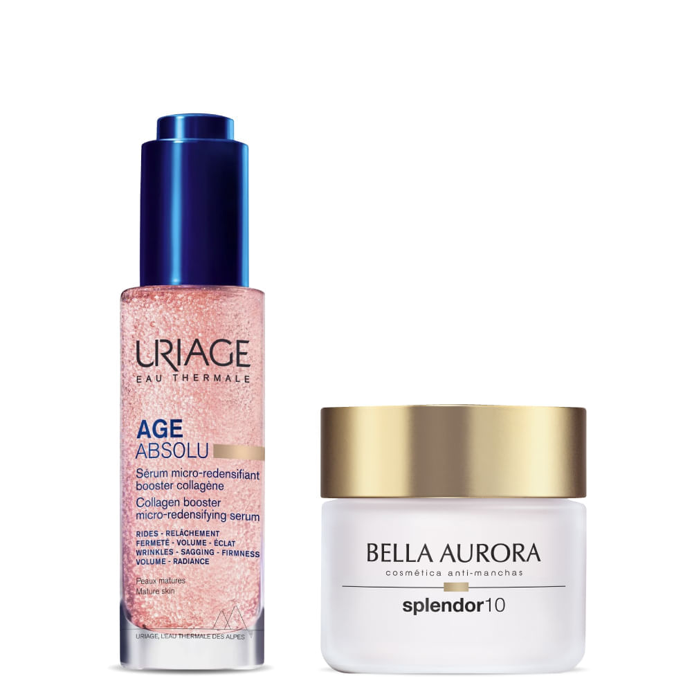 Kit Antiedad + Luminosidad: Age Absolu Sérum Rose 30ml - Uriage + Splendor 10 crema antiedad de día 50ml - Bella Aurora img #1