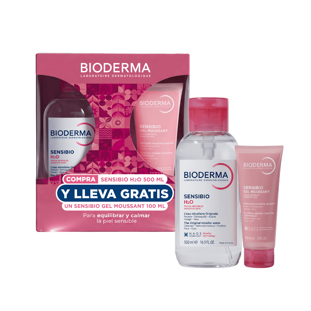 Kit Sensibio H2O Agua Micelar 500ml + Gratis Sensibio Gel Moussant 100ml - Bioderma img #2