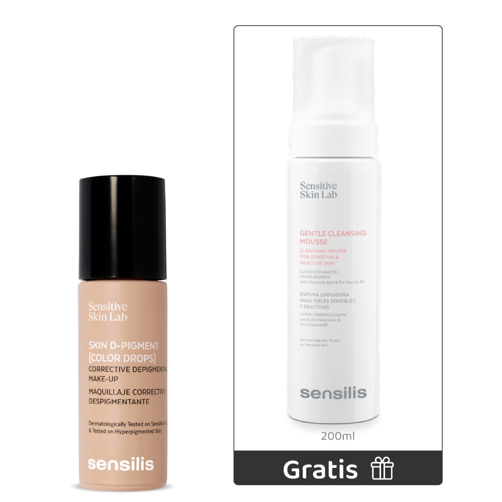 Kit Skin D-Pigment Base 25 ml Sand + GRATIS Espuma Gentle Cleansing Mousse 200 ml - Sensilis img #1