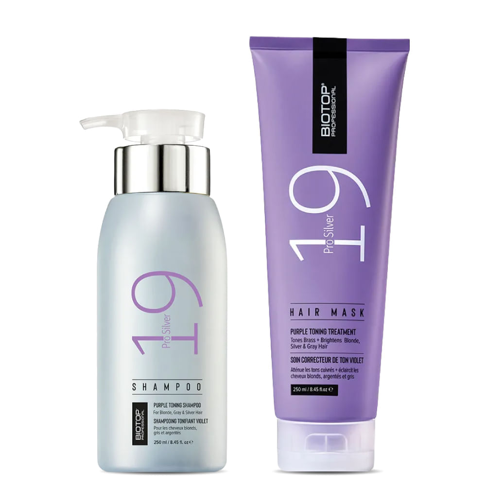 Kit Mantenimiento Silver 101: Shampoo Rubios y Canas 250 ml + Mascarilla 250 ml - Biotop img #1