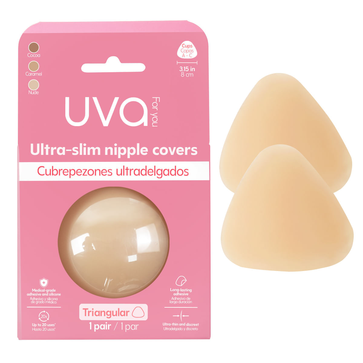 Cubrepezones UVA Silicona Ultradelgados Invisibles Reutilizables Mate (2 UND) img #1