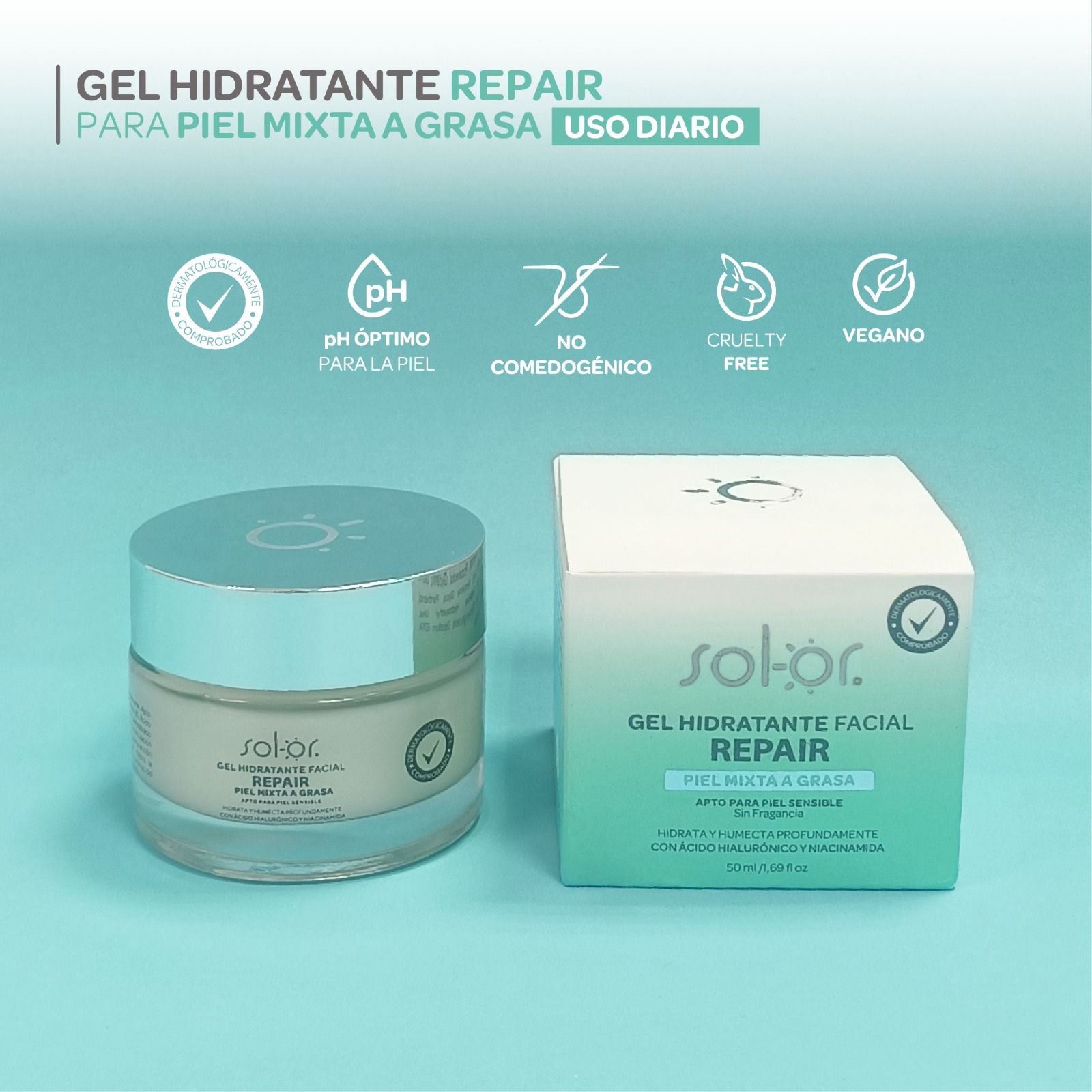 Gel Hidratante Facial Repair - Solor img #2