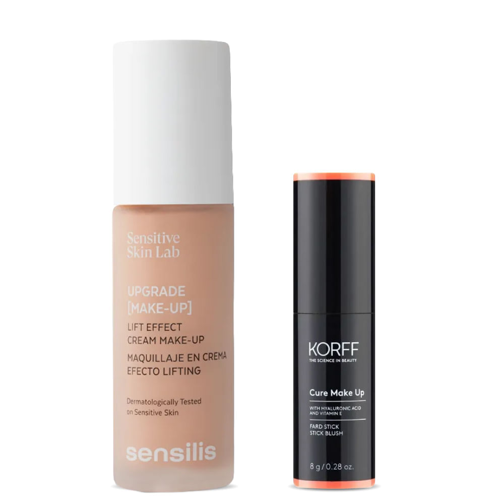 Kit Glow Natural Diario: Upgrade Base Tono Miel Doré 30ml - Sensilis  + Blush en Barra T1 Terracota 8g - Korff img #1