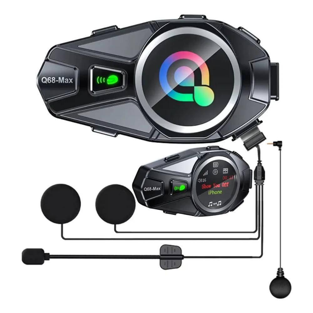 Intercomunicador Q68 Max Casco Moto Bluetooth Fm img #1