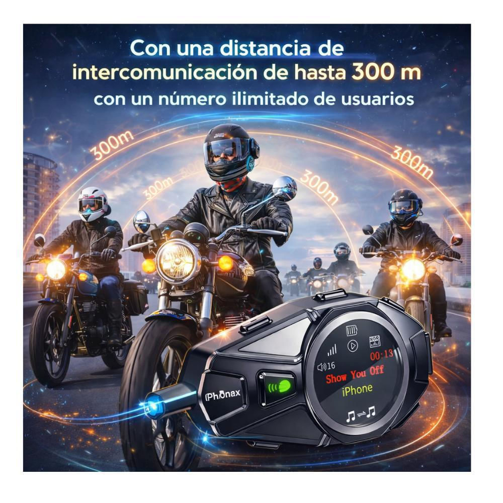 Intercomunicador Q68 Max Casco Moto Bluetooth Fm img #2