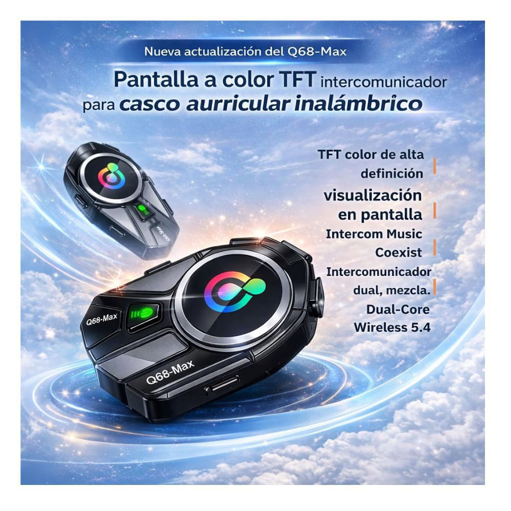 Intercomunicador Q68 Max Casco Moto Bluetooth Fm img #5