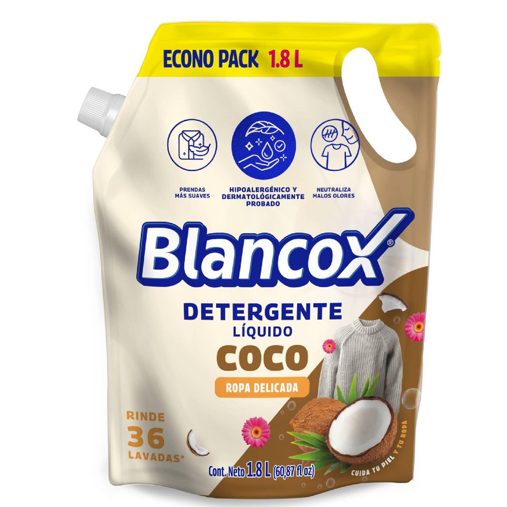Detergente líquido BLANCOX coco ropa delicada (1800  ml) img #1