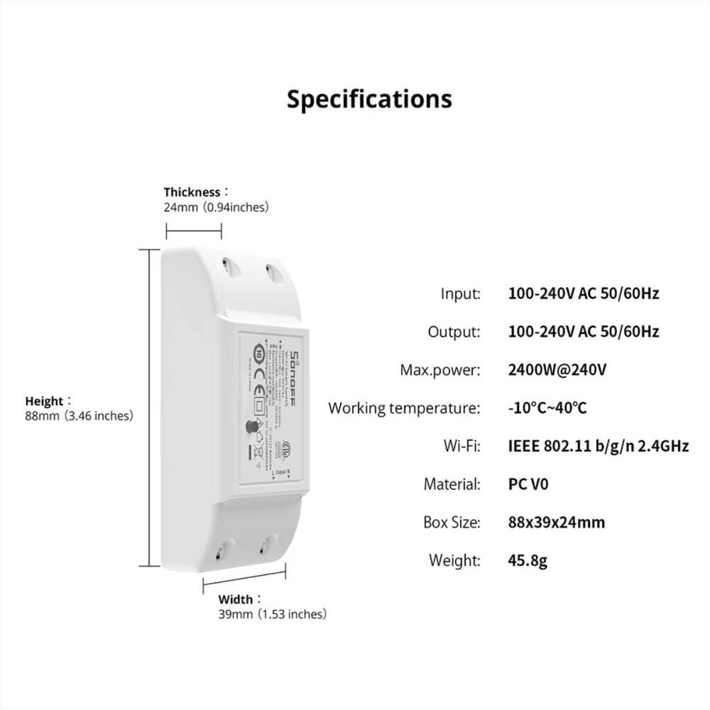 Interruptor Inteligente Sonoff Basic R4 100 240V 10A Wifi App img #2