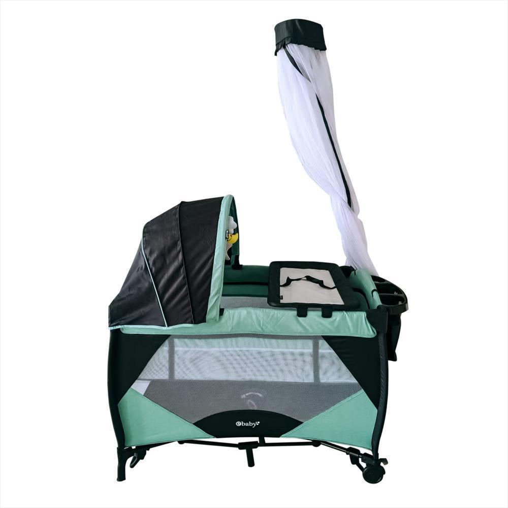 Cuna Corral Con Función Mecedora Iris Eb717 Verde img #1