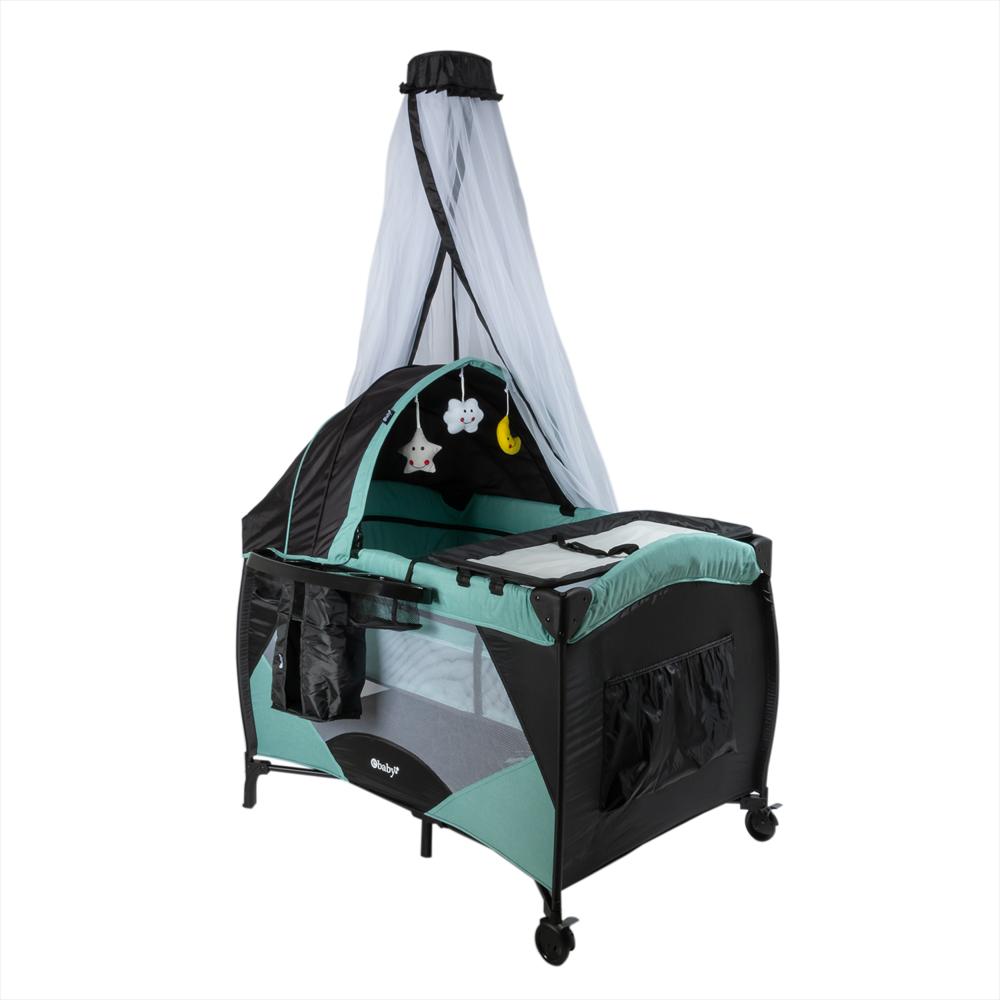 Cuna Corral Con Función Mecedora Iris Eb717 Verde img #4