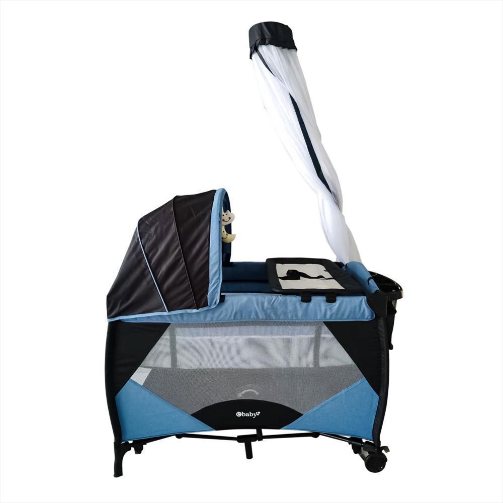 Cuna Corral Con Función Mecedora Iris Eb717 Azul img #2