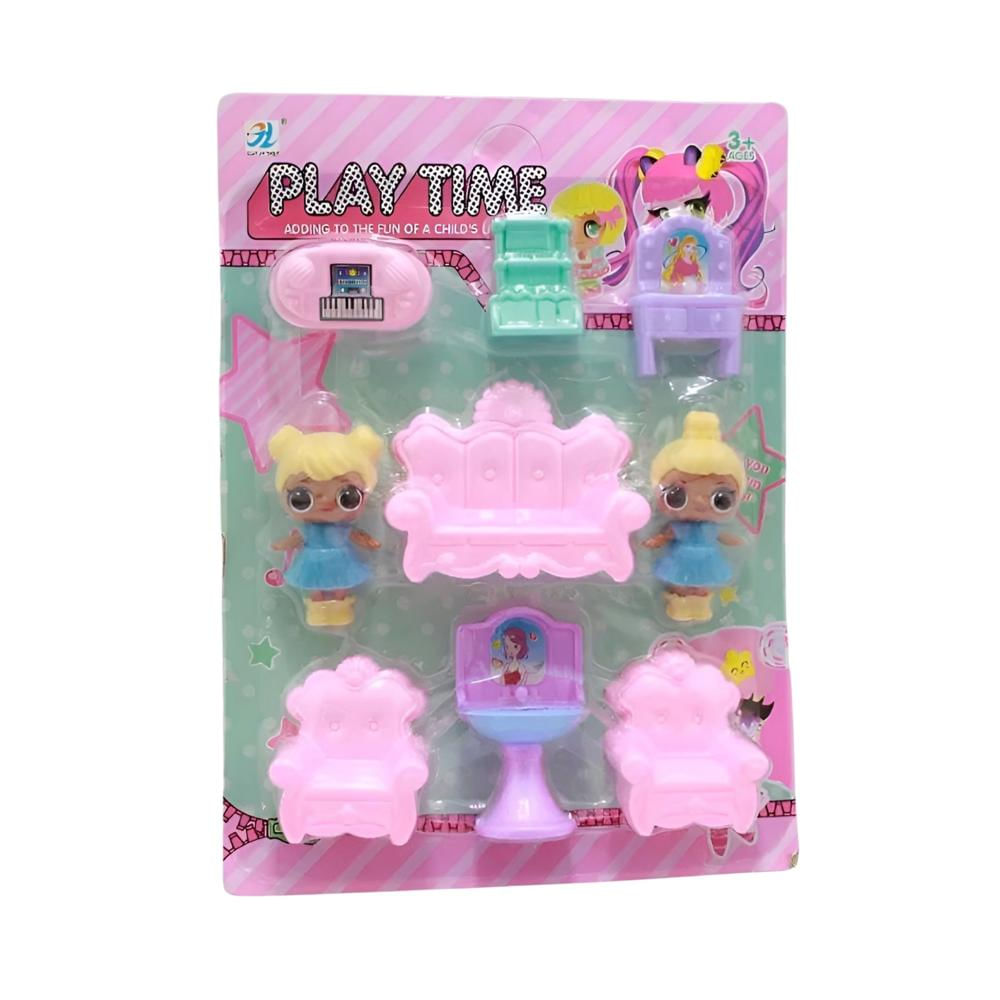 Set De Muñecas Mini Con Muebles img #1