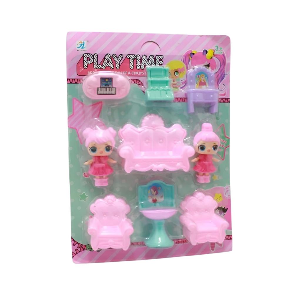 Set De Muñecas Mini Con Muebles img #2