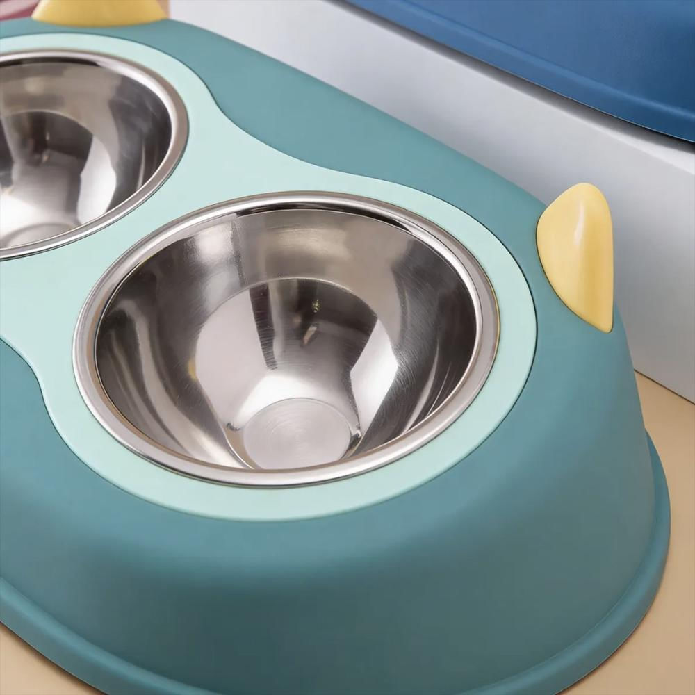Comedor Doble Perros Verde img #2