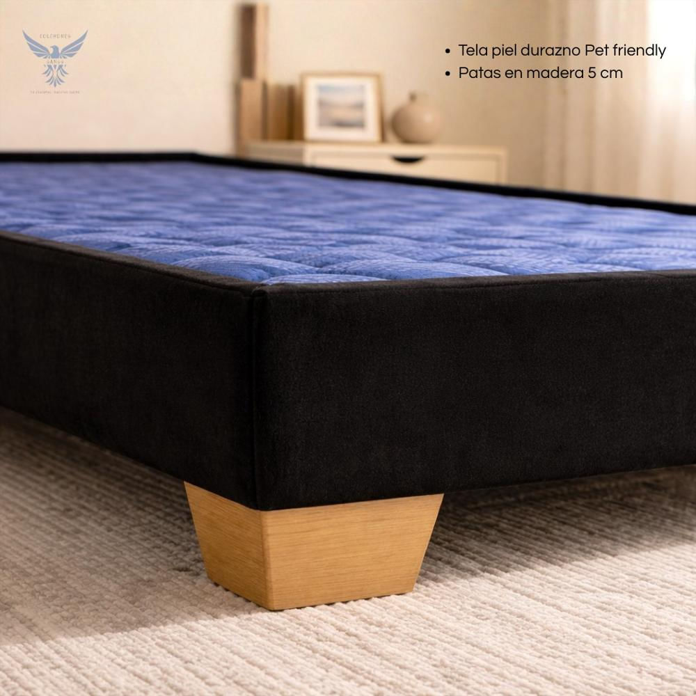 Base Cama Queen Pata Madera Negra img #2