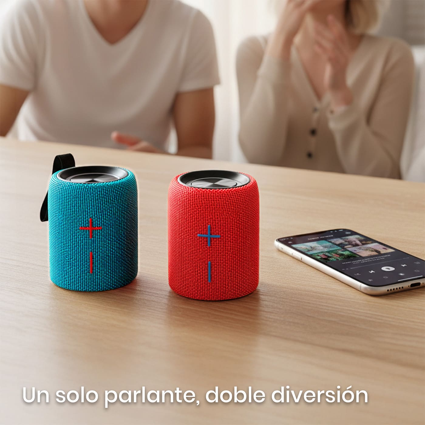 Parlante Dual Speaker 20W RMS TWS Azul y Rojo img #4