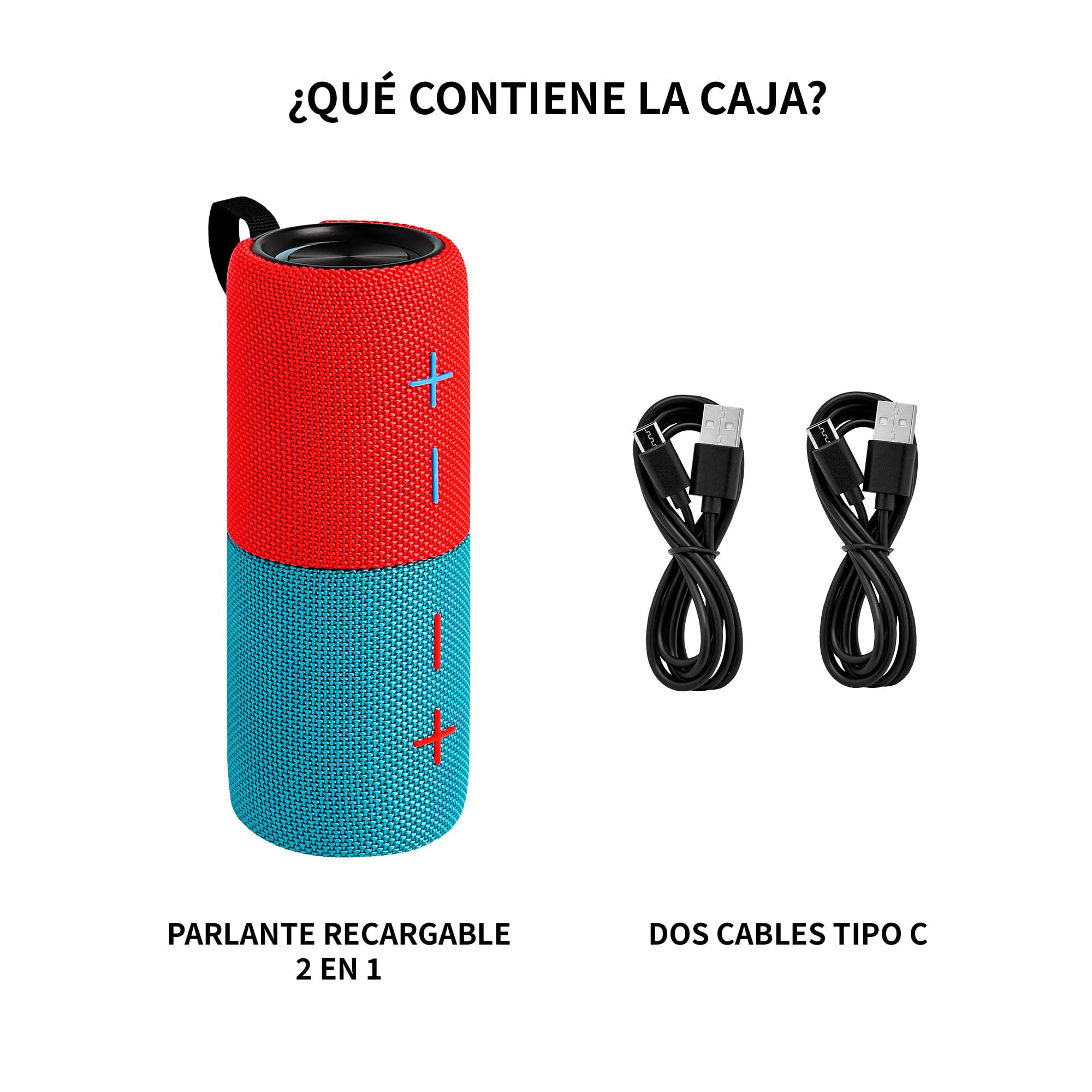 Parlante Dual Speaker 20W RMS TWS Azul y Rojo img #7