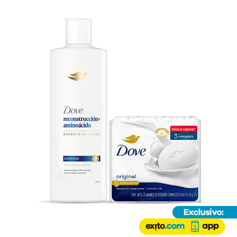 Shampoo Dove Reconstrucción con Jabon en Barra Dove x3 img #1