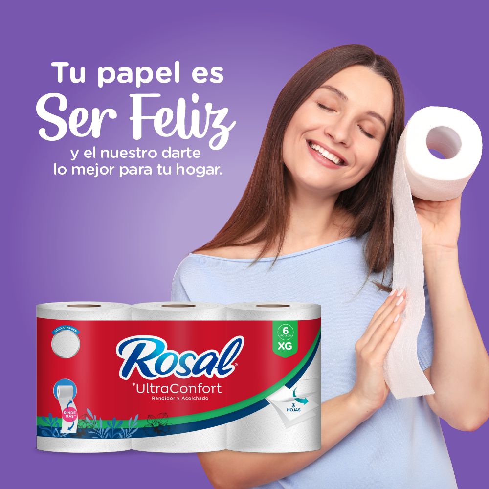Papel higiénico ROSAL triple hoja x6 rollos (150  mts) img #4