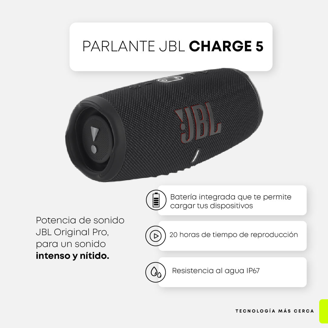 Parlante JBL Charge 5 Bluetooth Negro img #6